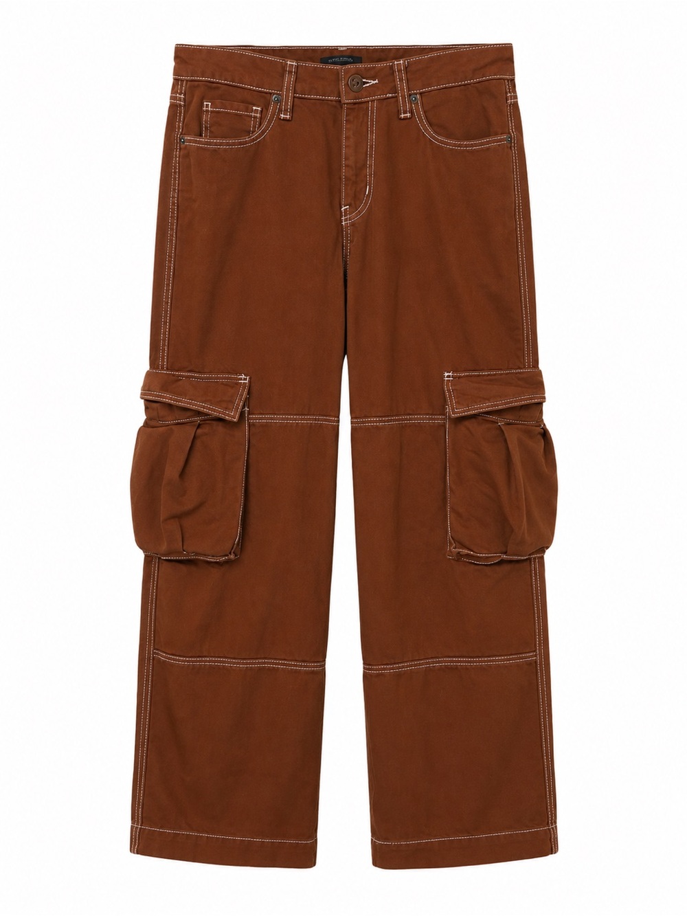 Rust Brown Wide Leg Cargo Carpenter Pants – Size 6